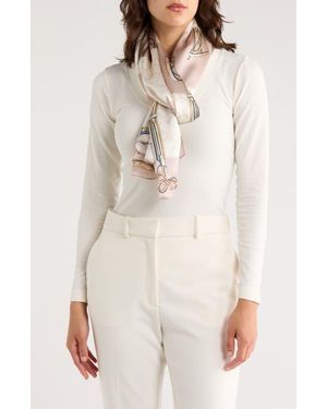 La Fiorentina Chain Print Silk Scarf - Natural