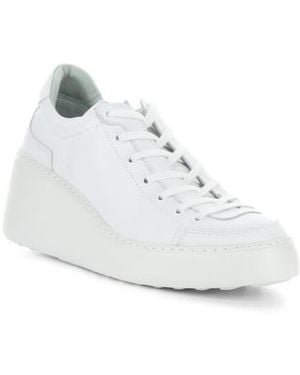 Fly London Dufy Platform Wedge Sneaker - White