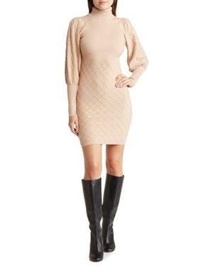 Bebe Quilted Sweater Dress - Natural