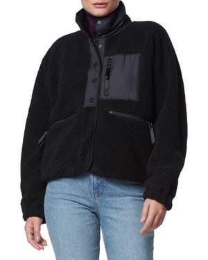 Marc New York Mixed Media Fleece Zip Jacket - Black