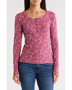 Lucky Brand Henley Top - Red