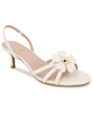 Kensie Raya Kitten Heel Slingback Sandal - Natural