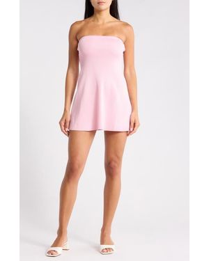Beivy Strapless Sweater Knit Dress - Pink