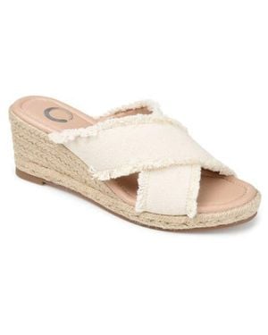Journee Collection Journee Shanni Slip-On Espadrille Wedge Sandal - Natural