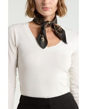 AllSaints Aster Print Silk Bandana - White