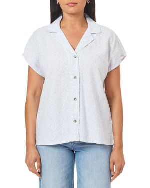 C&C California Clarita Linen All Over Print Shirt - White