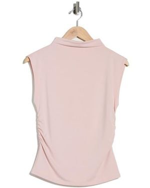 Nordstrom Rack Sleeveless Ruched Mock Neck Top - Pink