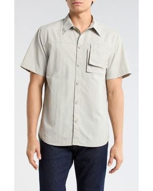 Helmut Lang Layered Pocket Short Sleeve Button-Up Shirt - Gray