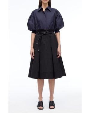3.1 Phillip Lim Origami Combo Midi Dress - Blue