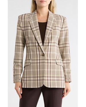 Jonathan Simkhai Lillie Plaid Notch Lapel Blazer - Natural