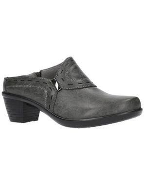Easy Street Comfort Ornamented Heeled Mule - Gray