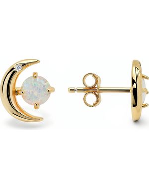Queen Jewels Lab-Created Opal Sun Moon Stud Earrings - Metallic