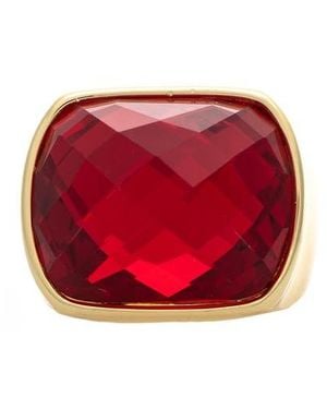 Rivka Friedman Faceted Stone Cocktail Ring - Red