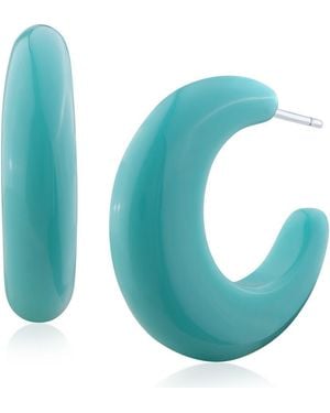 Jardin Resin Hoop Earrings - Blue