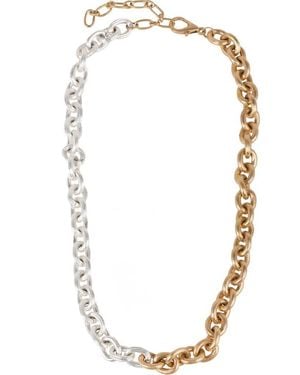 Saachi Two-Tone Chunky Chain Link Necklace - Metallic