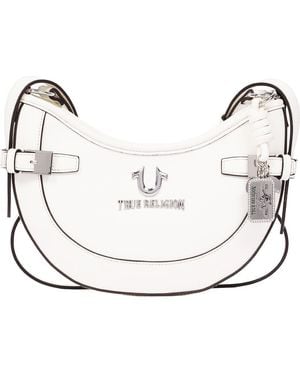 TRUE RELIGION Blake Faux Leather Belted Hobo Bag - White
