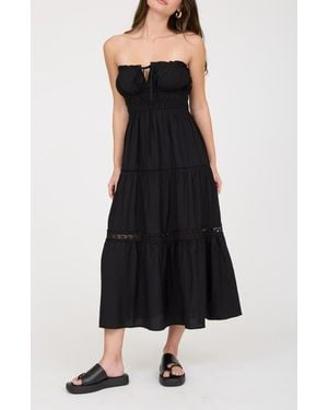 Blu Pepper Strapless Midi Dress - Black