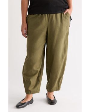 Max Studio Drawstring Lantern Pants - Green