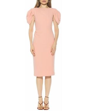 Alexia Admor Draped Shoulder Sheath Dress - Pink