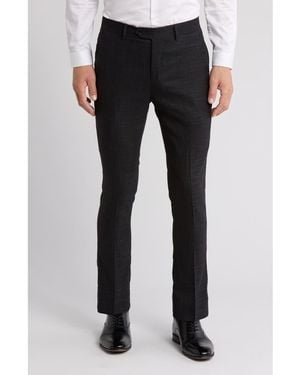 Tahari Plaid Slim Fit Dress Pants - Black
