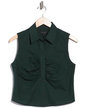 Rag & Bone Ginny Poplin Sleeveless Shirt - Green