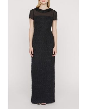 JS Collections Inaya Embellished Column Gown - Black