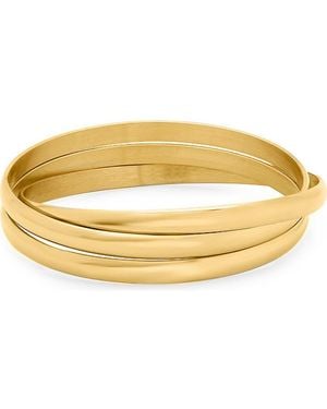 HMY Jewelry Interlocking Bangle Set - Metallic