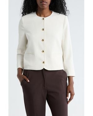 Nordstrom Rack Textured Collarless Jacket - White