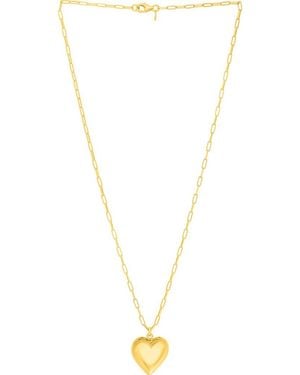 KARAT RUSH Paper Clip Chain Heart Pendant Necklace - White