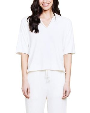 Barefoot Dreams Collared Knit Top - White