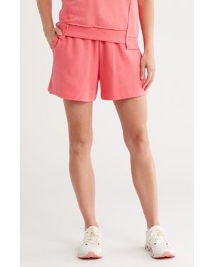 90 Degrees Loop Terry 6-Inch Boyfriend Shorts - Red