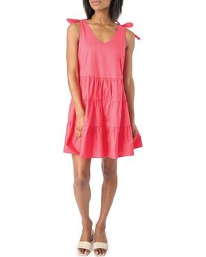 Gibsonlook Shoulder Bow Tiered Dress