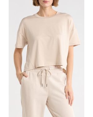 90 Degrees Supersoft Day One Boxy High-Low T-Shirt - Natural
