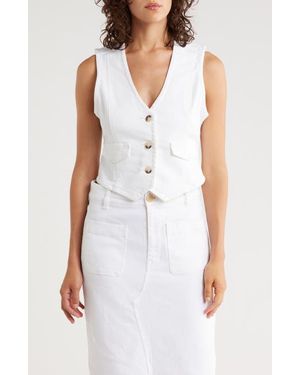 Scotch & Soda The Denim Crop Vest - White