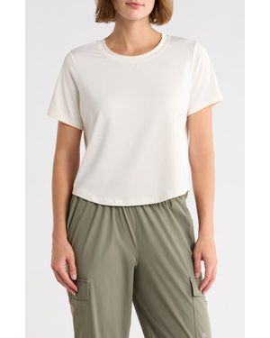 90 Degrees Mesh Cropped Boxy Top - White