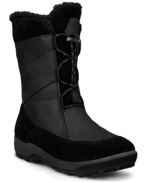 Ecco Trace Lite Waterproof Faux Shearling Lined Hiking Boot - Black