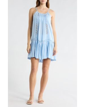 Boho Me Tonal Lace Scoop Neck Dress - Blue