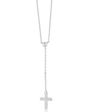 Sienna Vale Cross Pendant Lariat Necklace - White