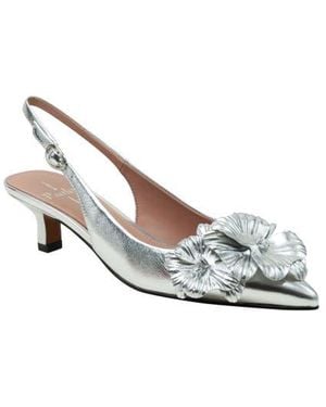Linea Paolo Castiel Slingback Pointed Toe Kitten Heel Pump - White