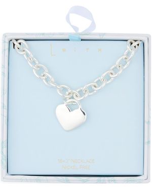 Leith Heart Pendant Necklace - Blue