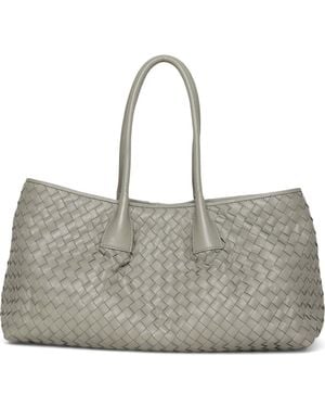 Walter Baker Alina Large Woven Leather Tote Bag - Gray