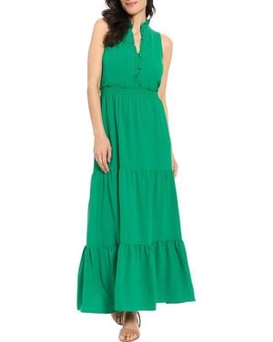 fitted lace wedding dress Lisa - Green Smocked Maxi Dress For Sale - Boho Smocked Tie dye Dress main image 0
