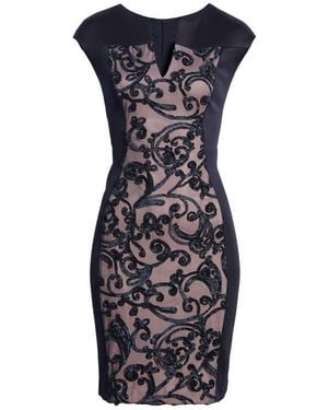 Connected Apparel Soutache Panel Dress - Black