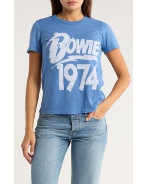 Junk Food David Bowie 1974 Graphic T-Shirt - Blue