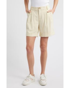Wit & Wisdom Skyrise High Waist Pleated Shorts - Natural