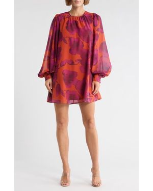 Hutch Twiggy Long Sleeve Shift Dress - Red