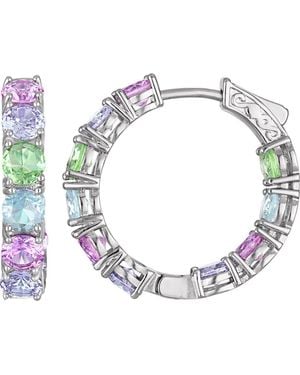 FZN Cubic Zirconia Hoop Earrings - Blue