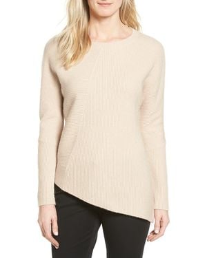 Halogen® Wool & Cashmere Tunic Sweater - Natural