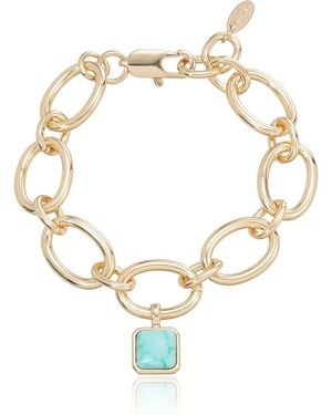 Ettika Radiant Reconstituted Pendant Link Bracelet - Metallic