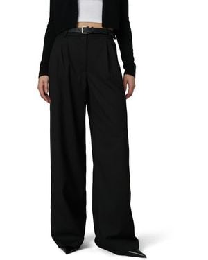 Joe's Jeans Pleated Wide-Leg Trouser Pants - Black